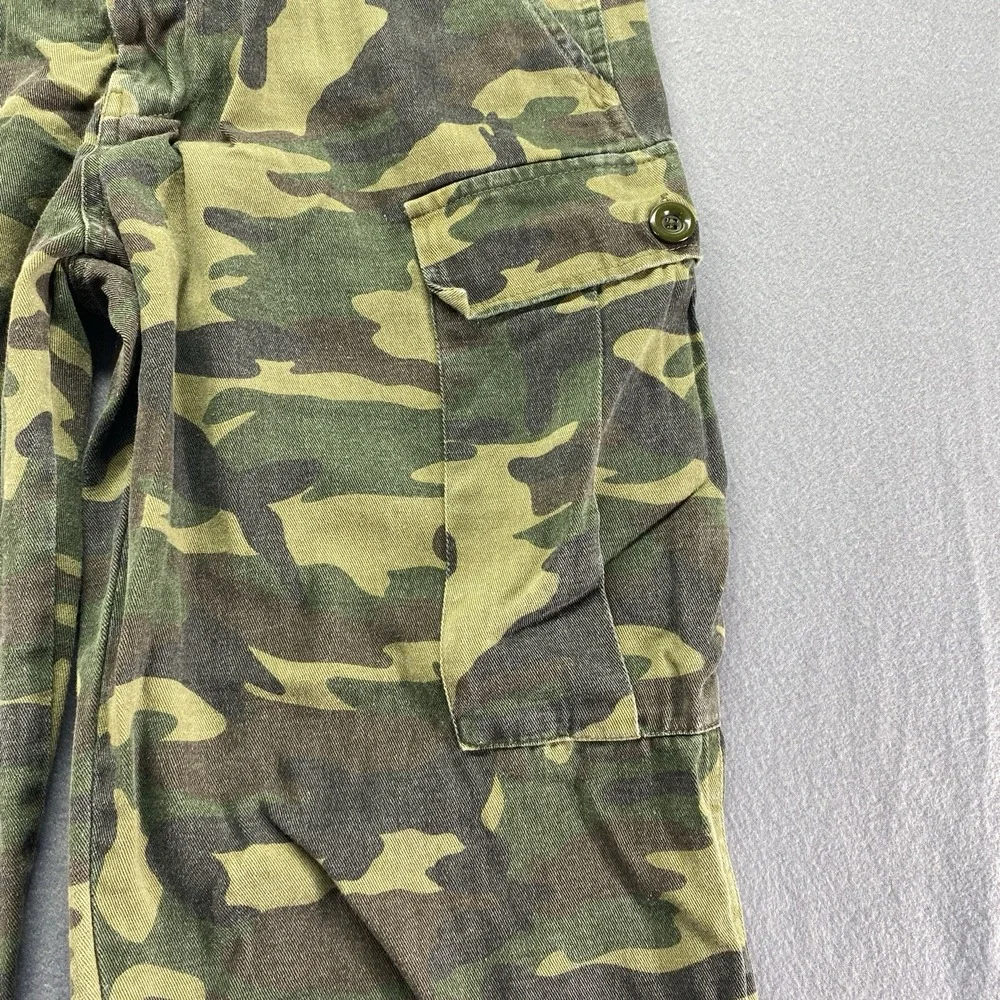 Fashion Nova Cargo Jogger Pants Mens Large Green Camo Adjustable Waist P1753